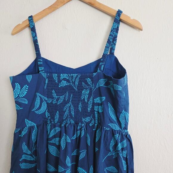 NEW J. Crew Poplin Blue Coral Midi Dress Seaport Blue Cenote - Picture 12 of 13